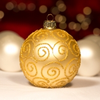 Golden Sparkly Bauble And White Baubles