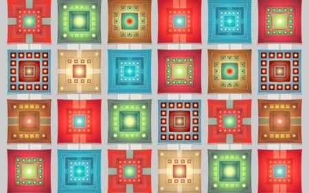 Pattern - pattern, cells, colors, abstract, tiles