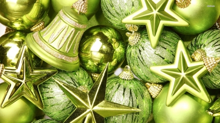 Green Stars And Baubles - And, Stars, Green, Baubles