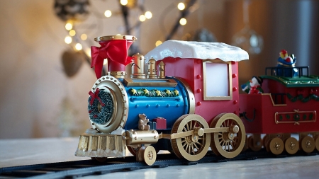 Train - christmas, train, craciun, blue, pink, toy