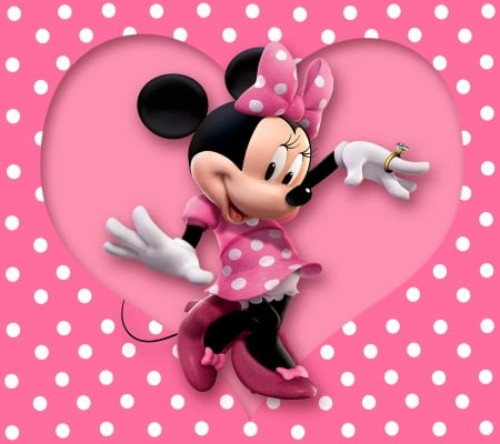 Minnie Mouse - ring, dot, pink, minnie, valentine, heart, mouse, disney