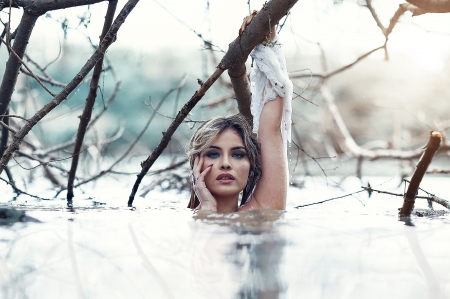 Beauty - beauty, woman, alessandro di cicco, girl, water, model