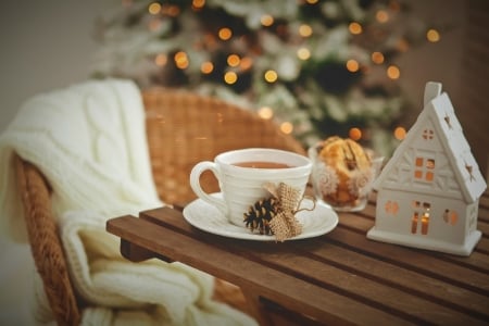 Cozy Holidays ♥ - coffee, beautiful, candle, cozy, tea, holidays, home, lantern, christmas, glow