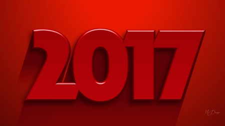 Red 2017 - new years, 2017, red, 3d dimensional