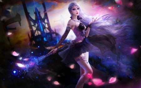 Amethyste - pretty, fantasy, woman, beautiful, digital, girl, art, asian