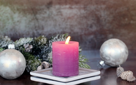 Candle - pink candle, holiday, new year, candle, bohek, light