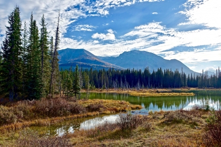 Mountain - Mountain, river, nature, tree