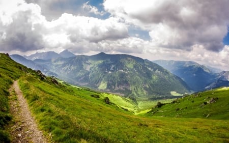 Mountain - land, nature, mountain, grass