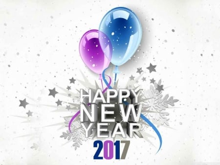 HAPPY NEW YEAR - 2017, COLORS, BALLOONS, ABSTRACT