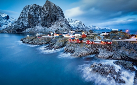 The Fjord - snow, Fjord, winter, norway