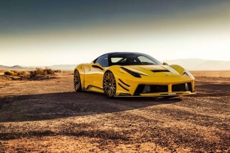 Ferrari 458 - Ferrari, Yellow, Wide Body, Sporty