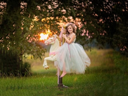 little girl - princess, people, hair, sunset, belle, sightly, white, face, childhood, fair, grass, little, bonny, adorable, set, wallpaper, child, nature, pink, beautiful, leaves, sweet, feet, beauty, nice, sky, photography, baby, pretty, green, house, tree, cute, kid, dainty, girl, lovely, pure, comely, play, desktopnexus, blonde