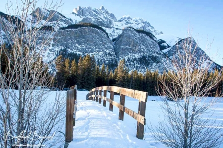 Wooden Bridge at Lake Minnewanka, Banff NP