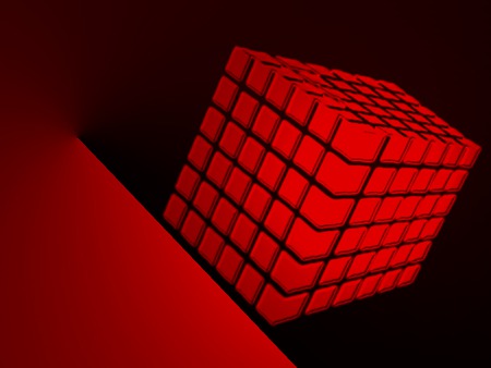 Cubic-red - abstract, texture