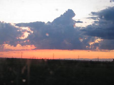 Sunset - clouds, red, sun