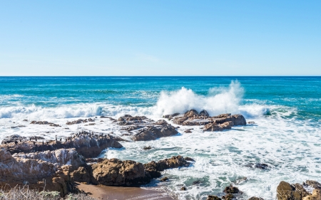 Beach Waves - beach, sky, nature, waves