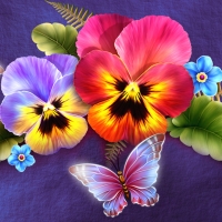 Butterflies and Pansies