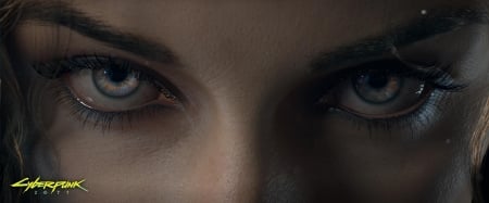 Eyes - game, fantasy, woman, cyberpunk, eyes, beauty, luminos