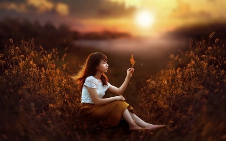 Sunset Girl Fantasy - 2017, sunset, girl, fantasy