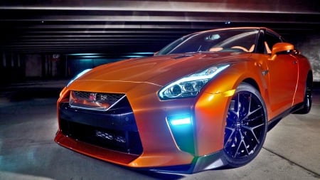 2017 Nissan GTR - nissan gtr, vehicles, 2017, orange cars, cars, gtr, front view, nissan