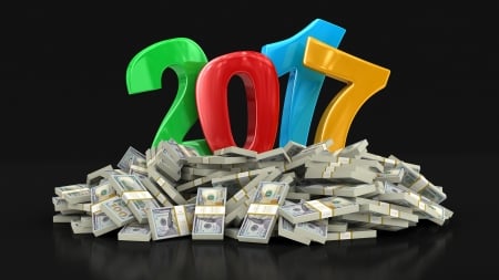 Happy New Year 2017 - 2017, wealth, money, 3d, new year