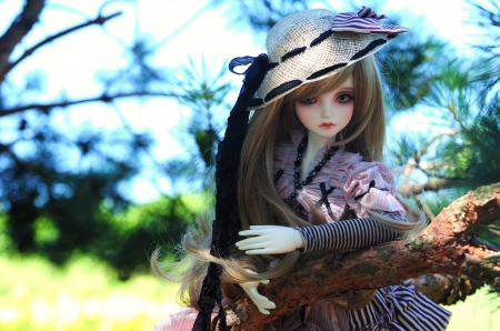 Doll - doll, toy, papusa, cute, hat, tree