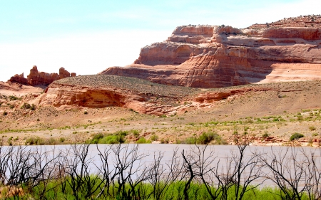 Colrado River - scenic, mountain, river, colorado, high desert, mesa, landscapes