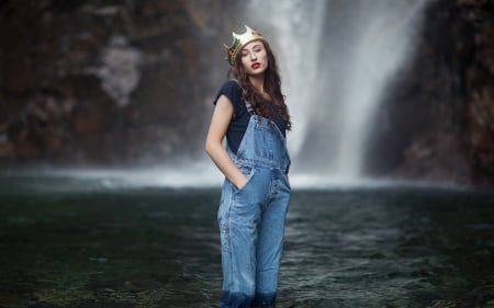 Crowned - crowned, model, hair, jean