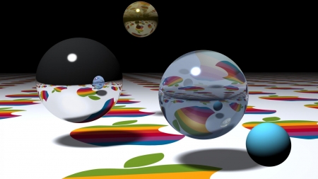 Floating Balls - balls, colorful, wallpaper, floating