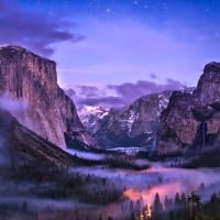 Winter Night,Yosemite National Park