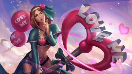 Empath - game, fantasy, heart, empath, valentine, girl, pink, heroes of newerth