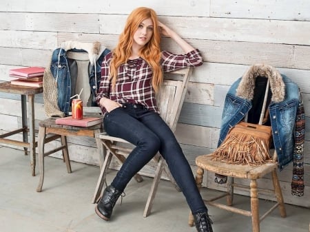 Katherine McNamara - jeans, Katherine, boots, beautiful, Katherine McNamara, McNamara, 2017, actress, model, wallpaper