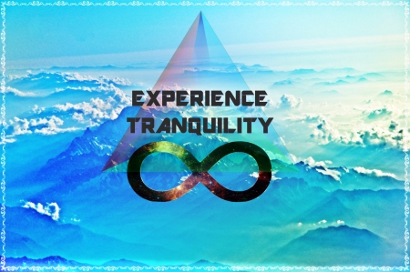 Infinite Tranquility - zenyatta, sky, valley, paradise, joy, colorful, mountains, experience, quote, calm, triangle, calmness, could, color, frame, relax, ultimate, mountain, infinite, overwatch, quotes, nature, tranquility, blue, chill, inspiring