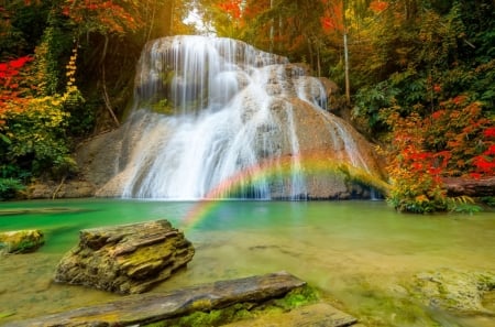 * - water, rainbow, nature, waterfall