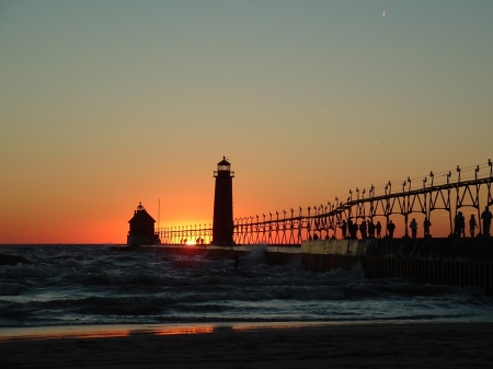 Pier_NiteGlow2 - michigan, pier, grandhaven, water