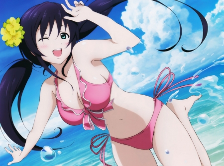 Nozomi Tojo - anime girls, female, girl, swimsuit, love live, nozomi tojo, bikini, anime, school idol project, cute