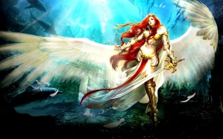 Angel-Warrior - fantasy, Angel, Warrior, CG, art