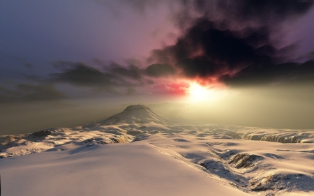 Colorful Sky - winter, nature, sky, snow