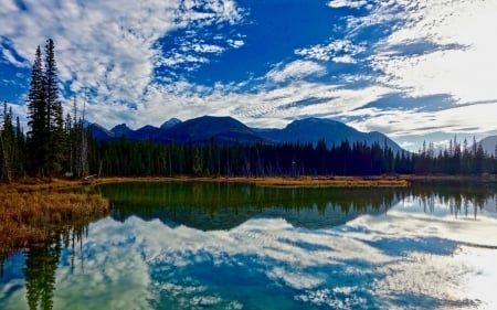 a lake in nature - lake, forest, cool, fun, nature, mountain