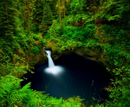 Waterfall - moss, grass, nature, Waterfall