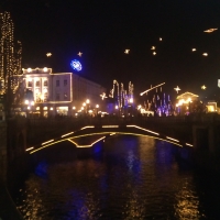 Ljubljana, New Year Lights at river Ljubljanica