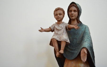 Virgin Mary with Jesus - Child, statue, Virgin Mary, Jesus