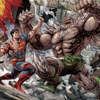 Superman fighting Doomsday