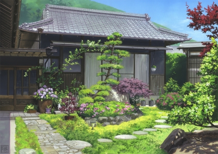 Original - house, Original, anime, view