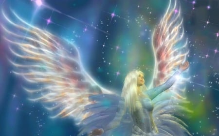 beautiful angel - fantasy, angel, beautiful, wings