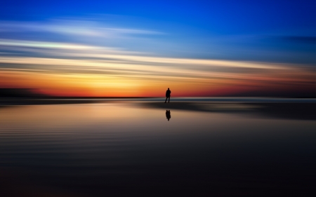 Solitude - water, nature, blue, sky