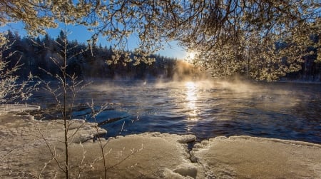 Ice on the Lake - winter, nature, ice, lake