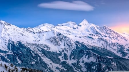 Mountain Sky - sky, mountain, cloud, snow