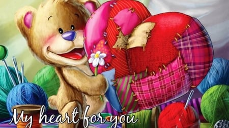 Valentine's Bear - love, bear, happy, heart