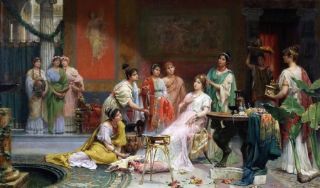 The toilet of the roman ladies - painting, art, people, the toilet of the roman ladies, pictura, juan jimenez and martin